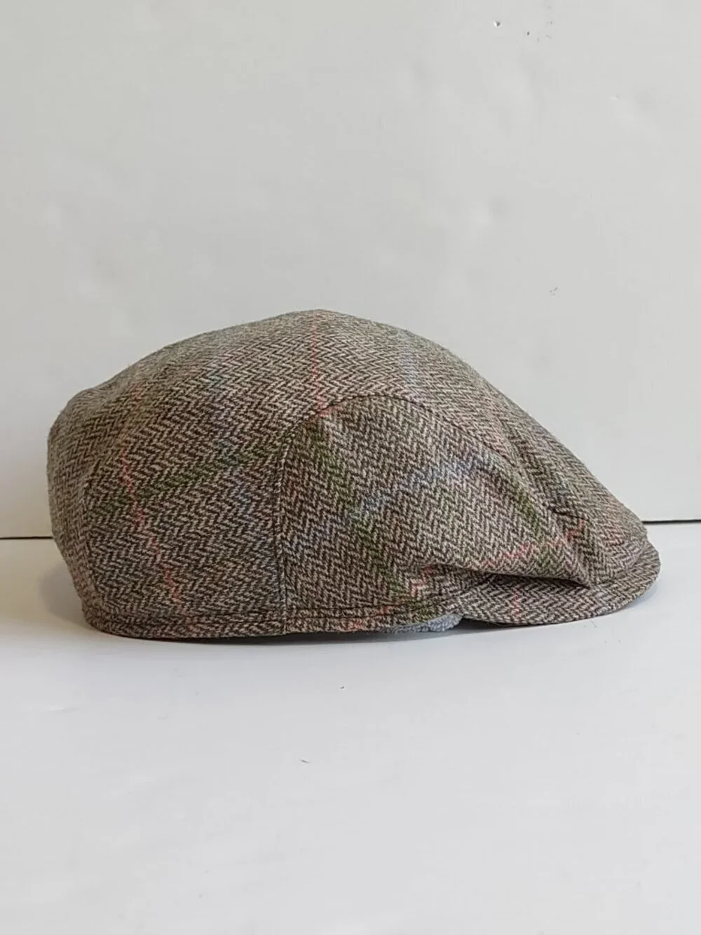 Wigens 100% Merino Wool Ivy Cap Size 57 Medium Herringbone Tweed Ear Flaps